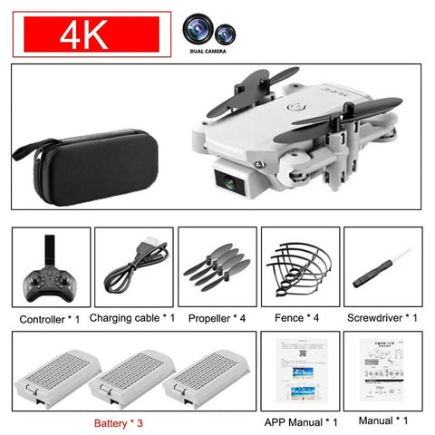 2020 new mini RC drone 4K HD camera WiFi Fpv air pressure altitude maintenance 15 minutes battery life foldable Quadcopter toy